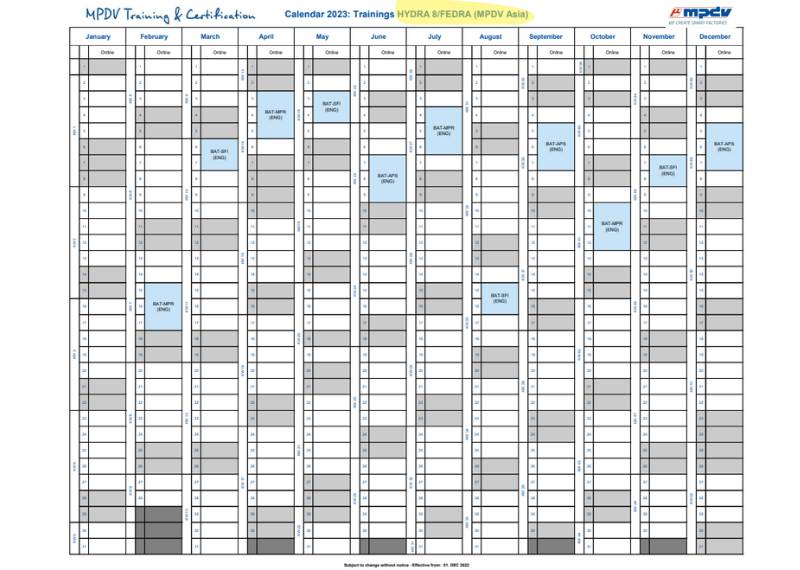 MPDV Asia HYDRA 8 Trainings Overview 